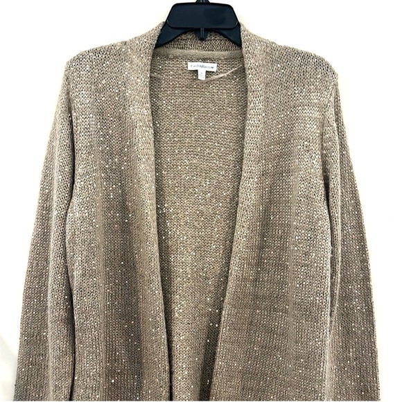 Croft & Barrow Cardigan Size XL Golden Sparkle - Picture 2 of 5